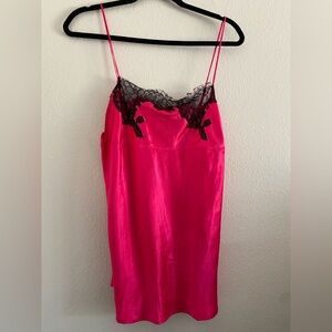 Victorias Secret Satin Cami Lace Pink Black Y2K